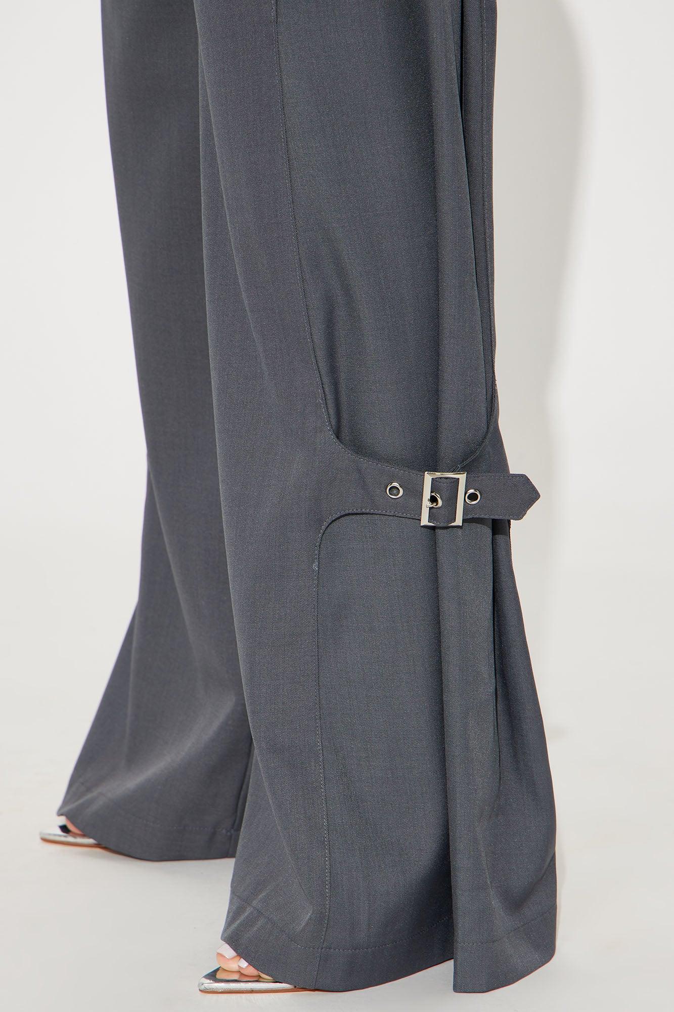 Say What Wide Leg Trouser - Charcoal Product Image