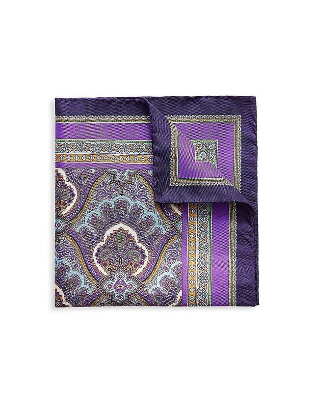 Mens Paisley Silk Pocket Square Product Image