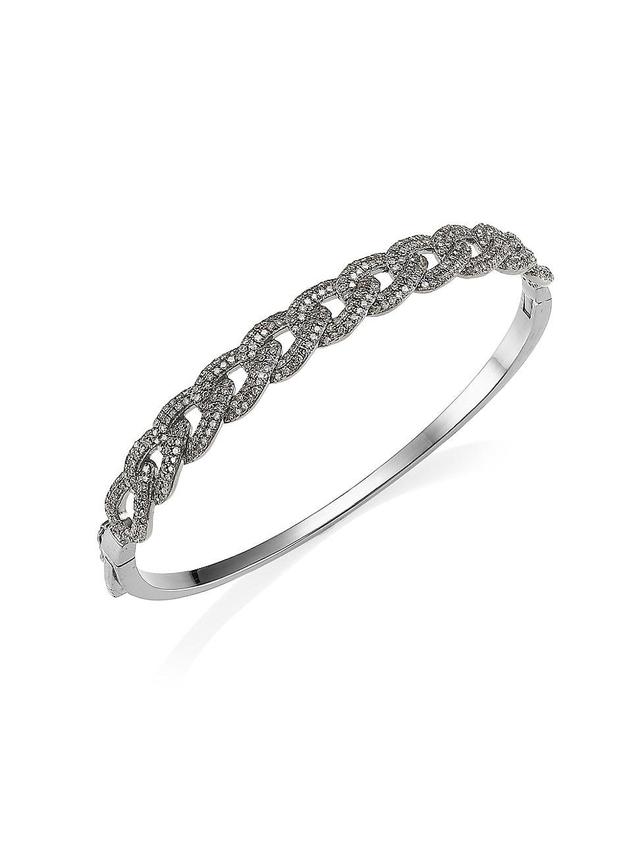 Womens Diamond Interlocking Link Bangle Product Image