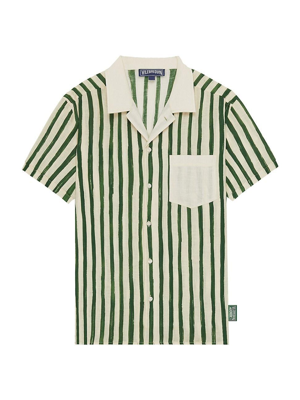 Mens Vilebrequin x Highsnobiety Charli Striped Linen Camp Shirt Product Image