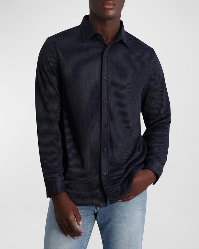 Mens Brushed Stripe Button-Down Shirt Product Image