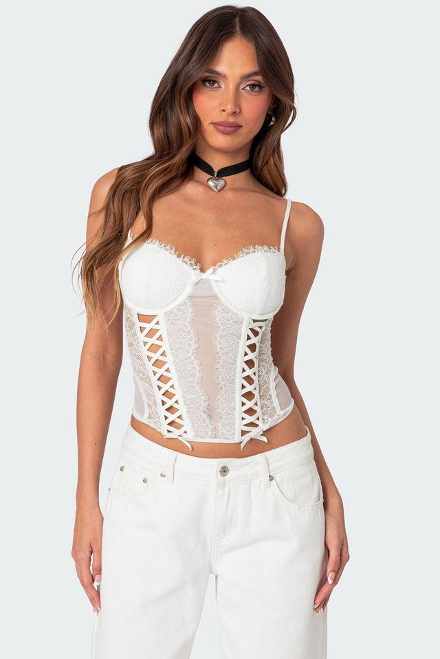 Becki Sheer Lace Cupped Corset Product Image