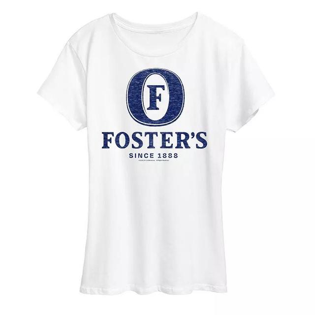 Womens Fosters Navy Blue Logo Graphic Tee Grey Gray Product Image