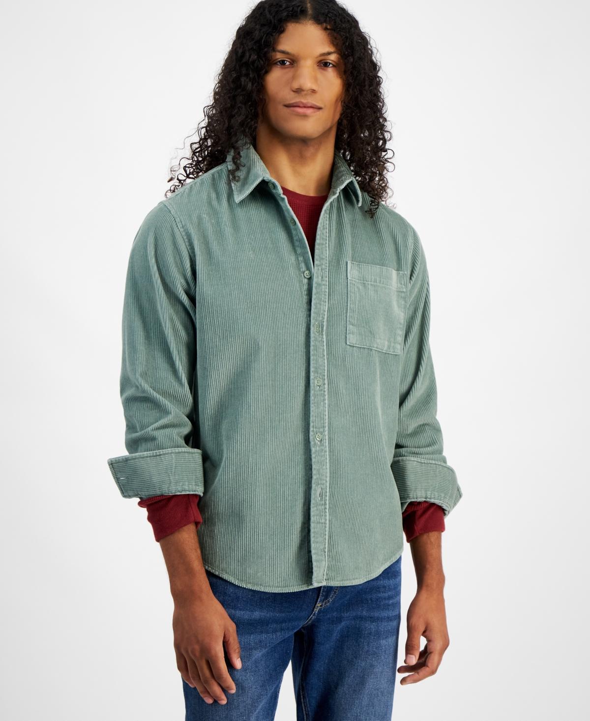 Sun + Stone Mens Long Sleeve Button-Front Corduroy Shirt, Created for Macys Product Image