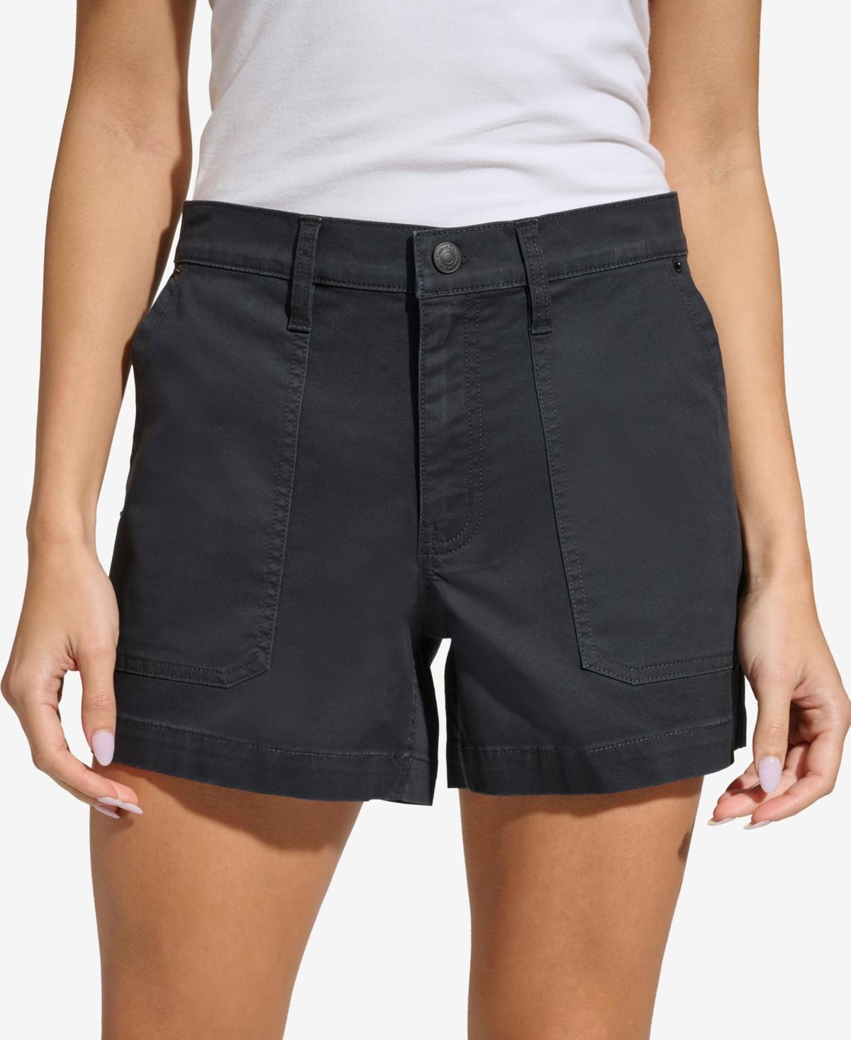 Calvin Klein Jeans Womens Mid Rise Utility Denim Shorts Product Image