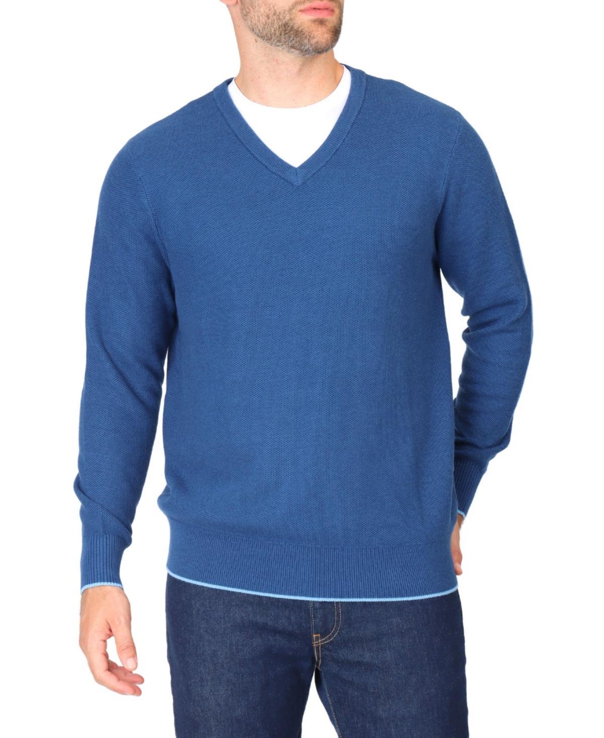 Tailorbyrd Mens Textured Waffle V-Neck Sweater Product Image