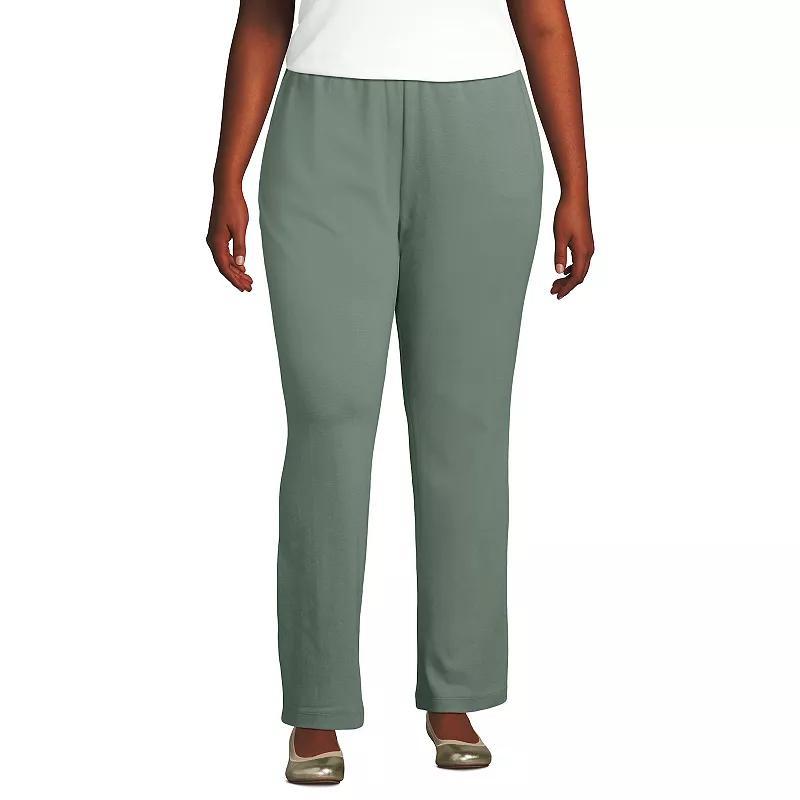 Plus Size Lands End Sport Knit High-Waist Pull-On Pants, Womens Product Image