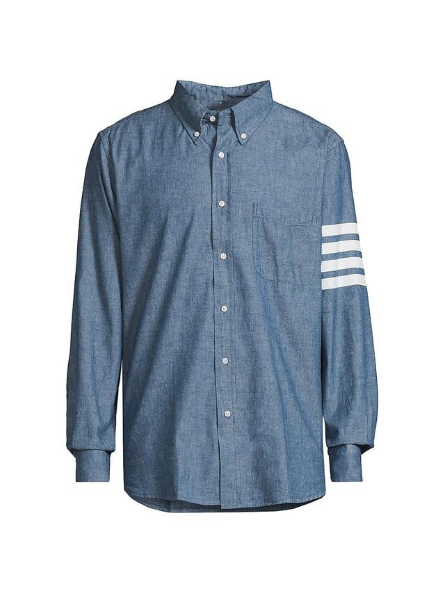 Mens Straight-Fit Button-Down Stripe Long Sleeve Shirt Product Image