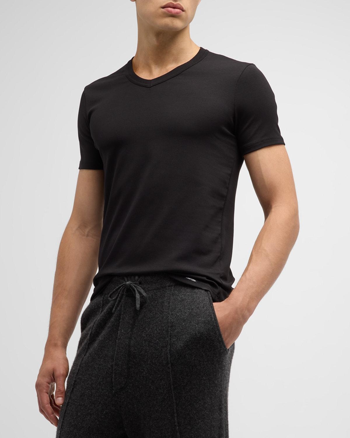 Mens Stretch-Cotton V-Neck T-Shirt Product Image