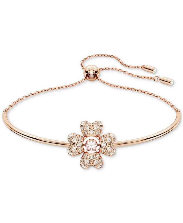 Womens Idyllia Rose-Goldtone & Swarovski Crystal Four-Leaf Clover Charm Bracelet Product Image