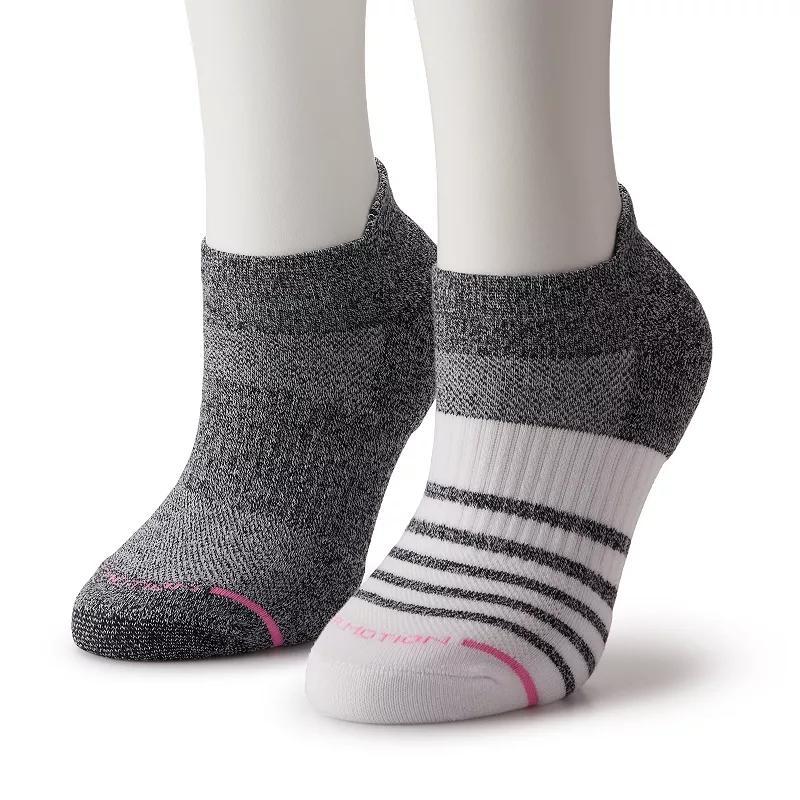 Womens Dr. Motion 2-Pack Contrast Stripe Compression Ankle Socks Product Image