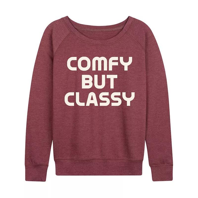 Plus Comfy But Classy Pullover, Womens Grey Maroon Product Image