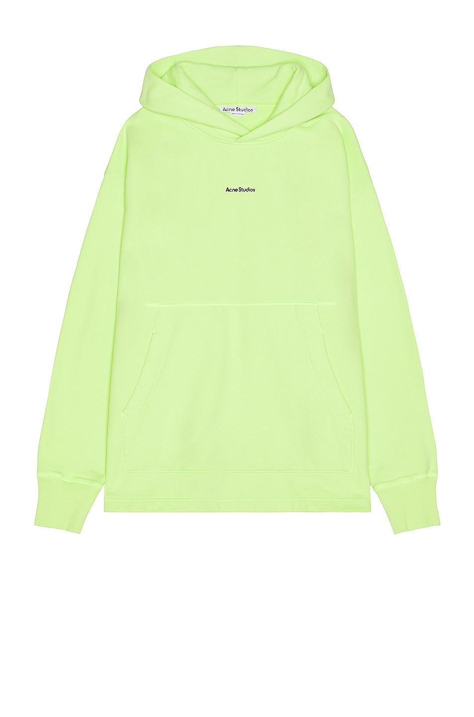 Acne Studios Franklin H Stamp Hoodie in Fluo Green - Lemon. Size L (also in ). Product Image