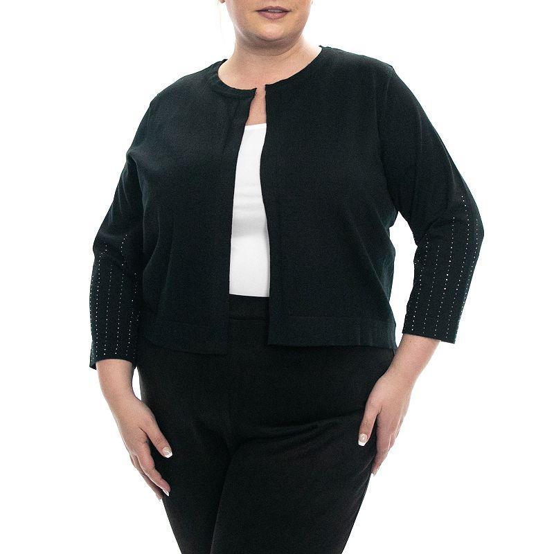 Plus Size Nina Leonard Heat Seal Bolero, Womens Product Image