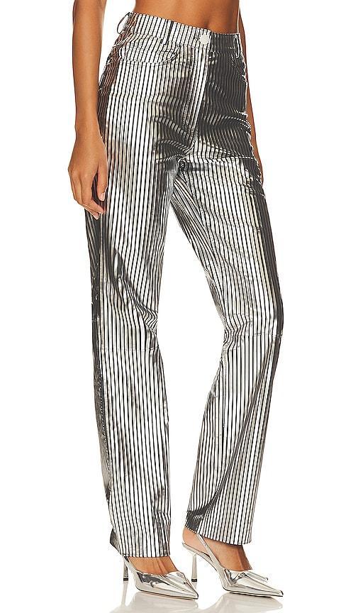 Striped Leather Pants Product Image