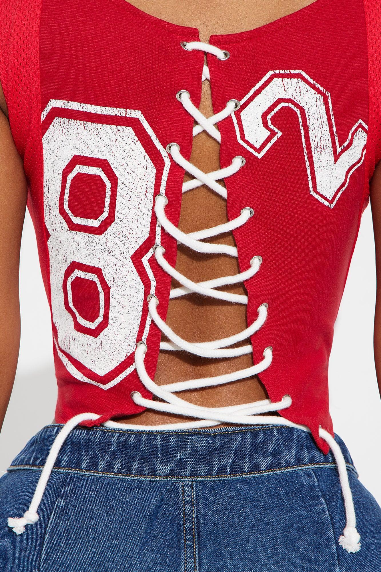 Tailgate Corset Top - Red Product Image