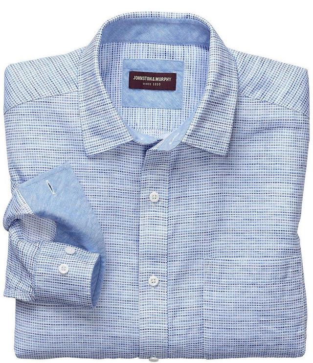 Johnston & Murphy Ombre Box Linen Long-Sleeve Woven Shirt Product Image