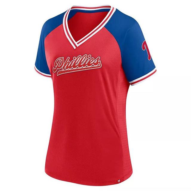 Womens Profile Philadelphia Phillies Plus Size Crossover V-Neck T-Shirt Product Image