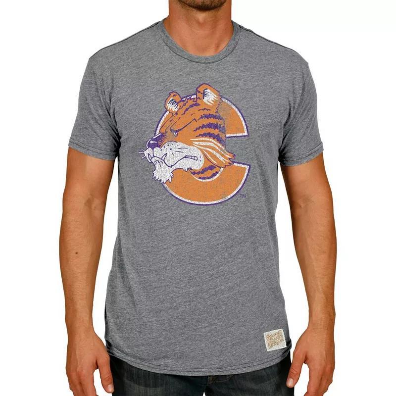 Mens Original Retro Brand Heathered Gray Clemson Tigers Vintage C Tri-Blend T-Shirt Product Image