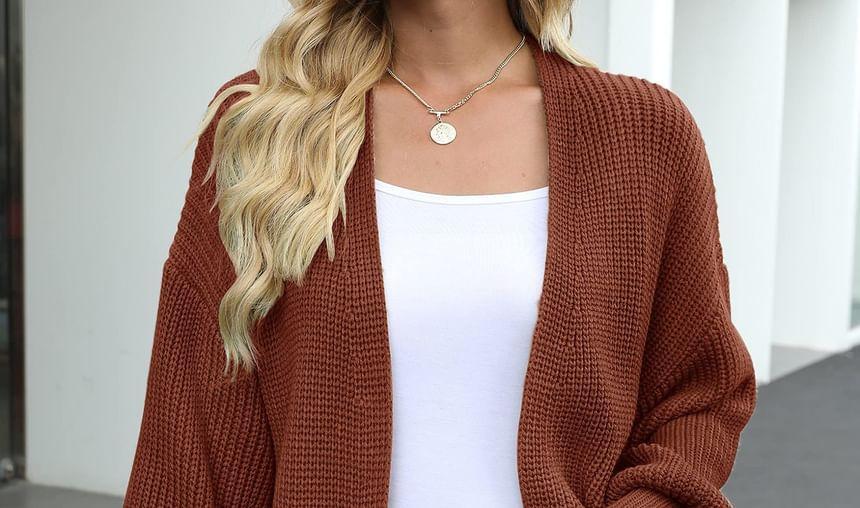 Plain Open Front Cardigan Product Image