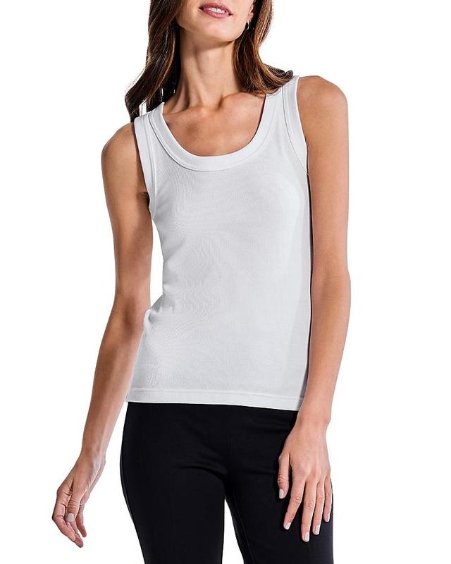 NIC+ZOE Perfect Knit Rib Scoop Tank Onyx) Women's Clothing Product Image