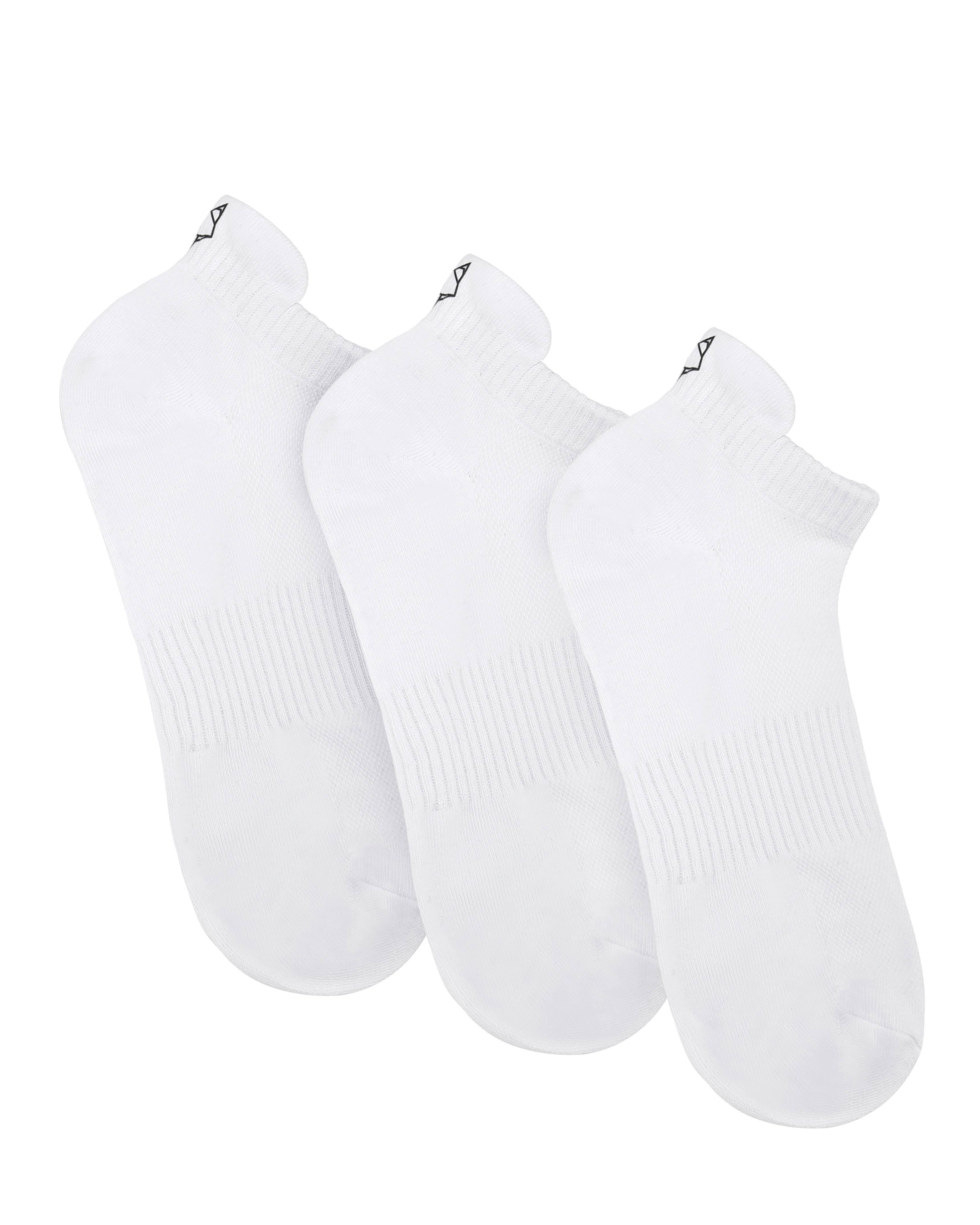 3 Pack Mens Egyptian Cotton Ankle Socks White Product Image