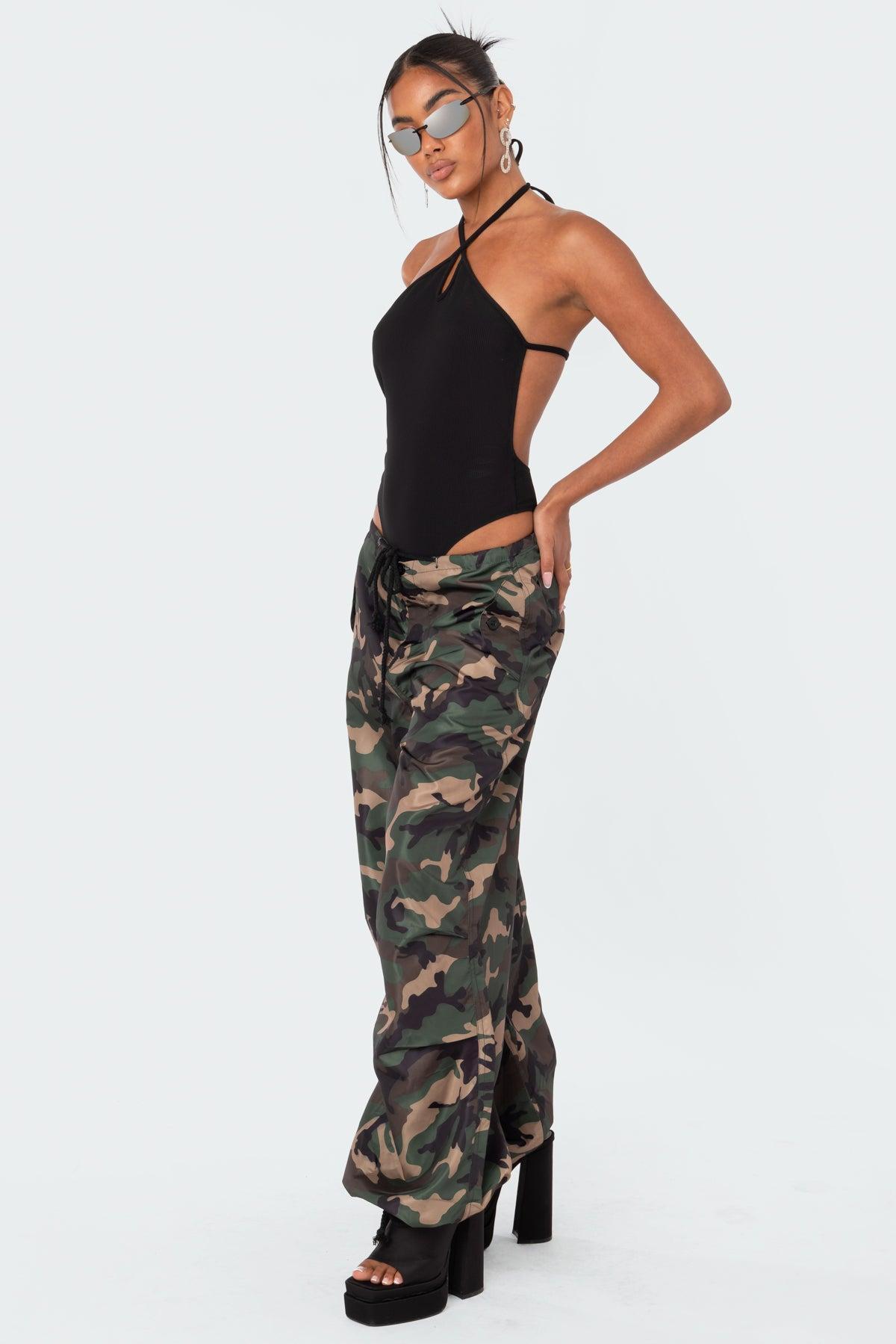 Camo Nylon Cargo Pants Product Image