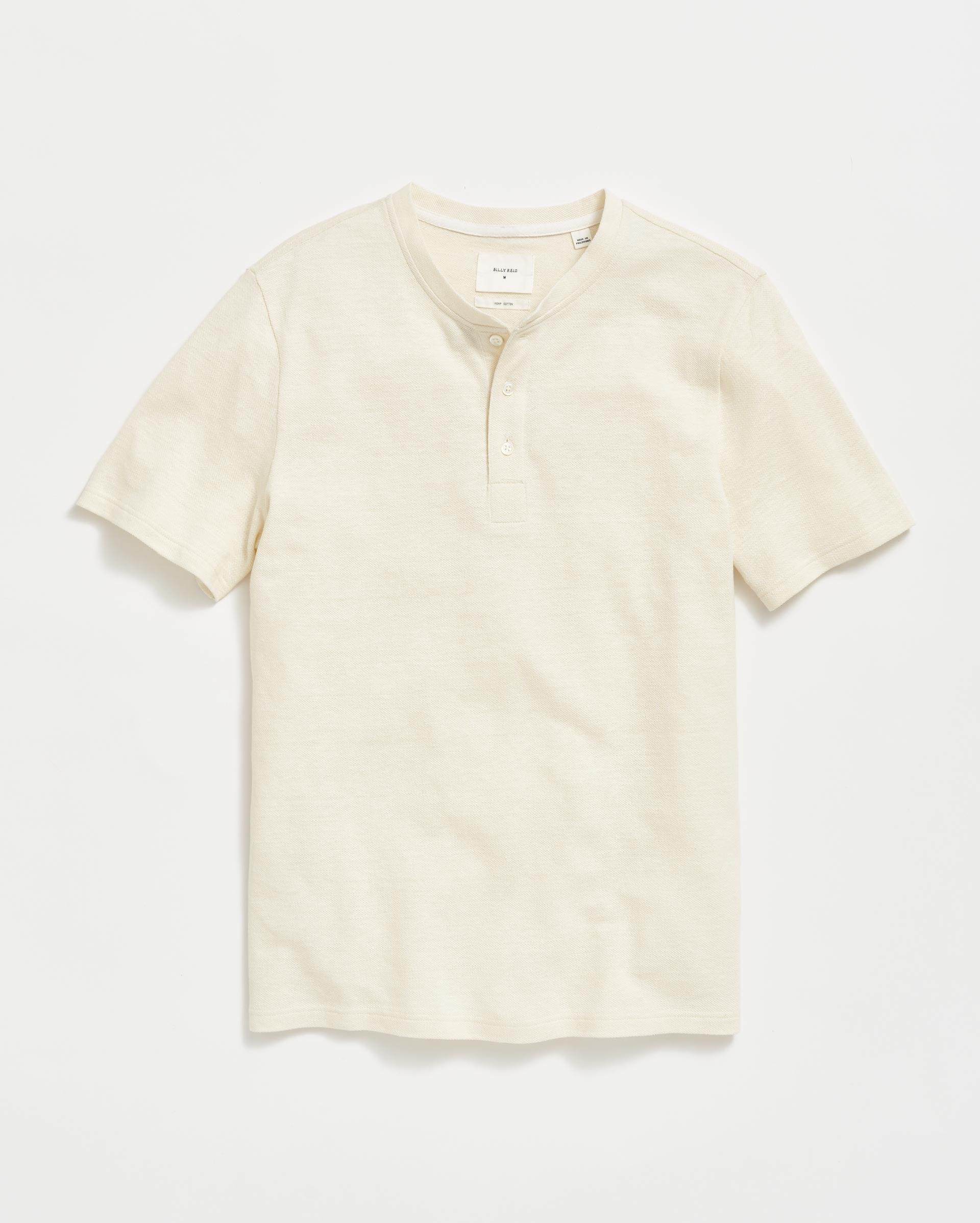 SHORT SLEEVE HEMP COTTON HENLEY Product Image