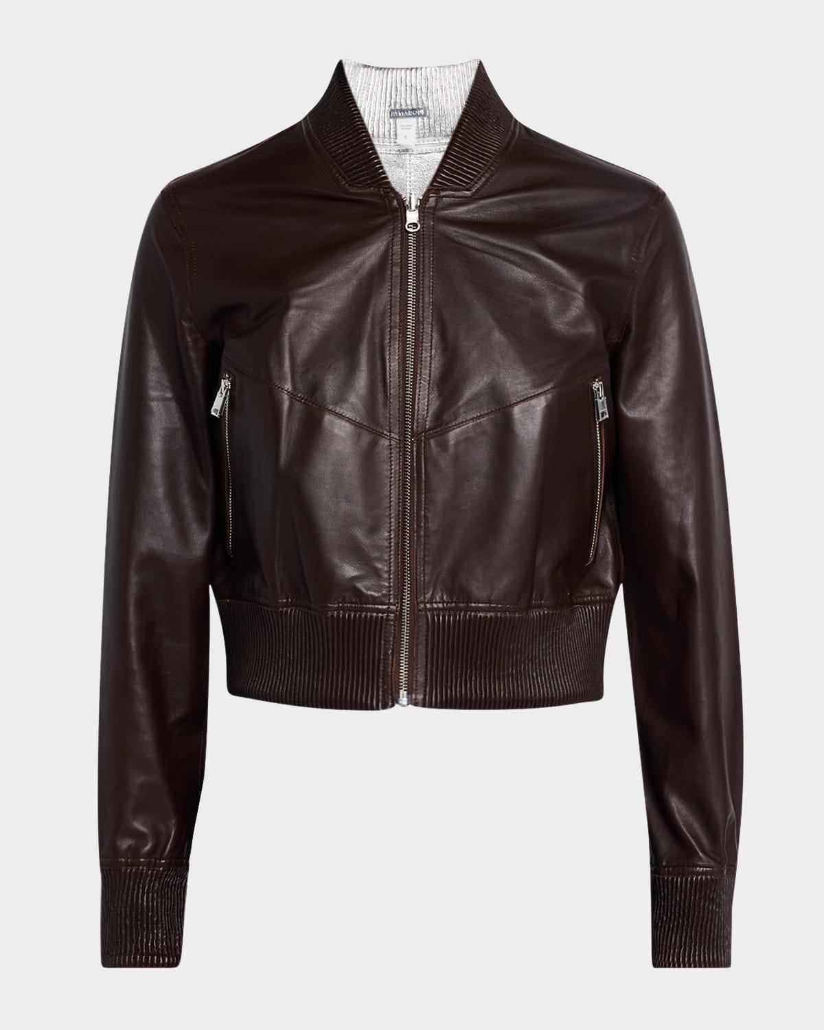 Kordella Reversible Leather Bomber Jacket Product Image