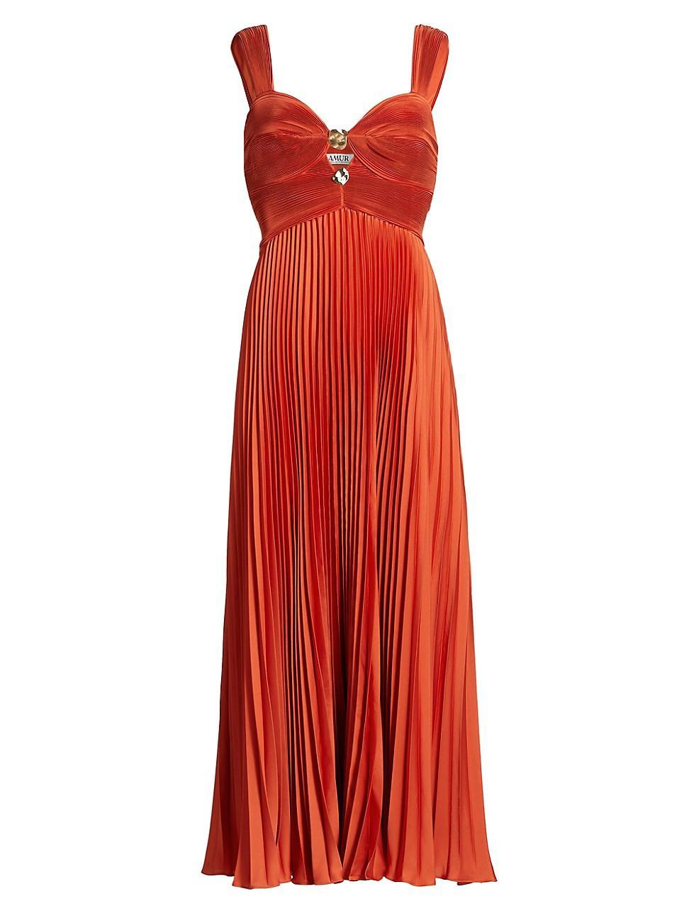 Womens Gisella Charmeuse Pleated Sleeveless Midi-Dress Product Image