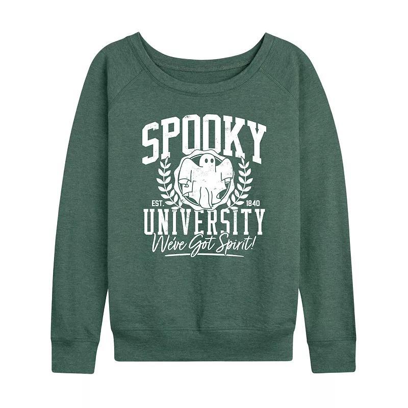 Womens Spooky University Halloween Lightweight French Terry Sweatshirt Heather Grey Product Image