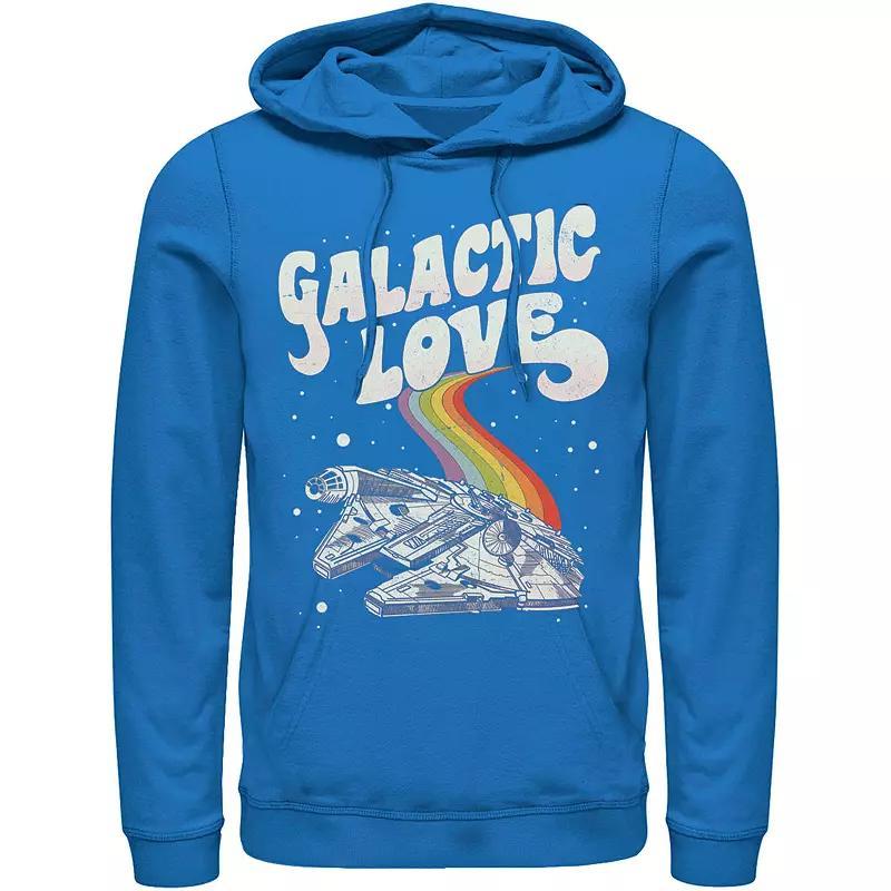 Mens Star Wars Pride Millennium Falcon Galactic Love Hoodie Blue Product Image