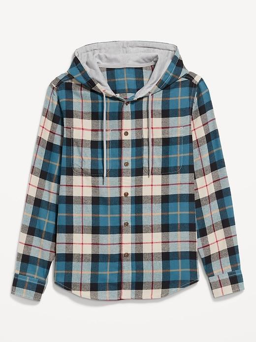 Hooded Flannel Shirt Product Image