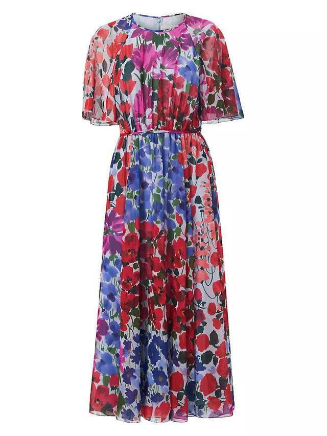 Floral Gathered Midi-Dress Product Image