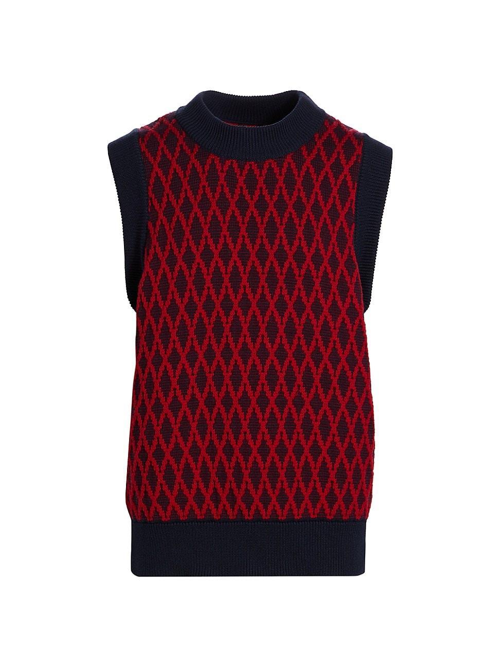 Mens Wool-Cotton Crewneck Vest Product Image