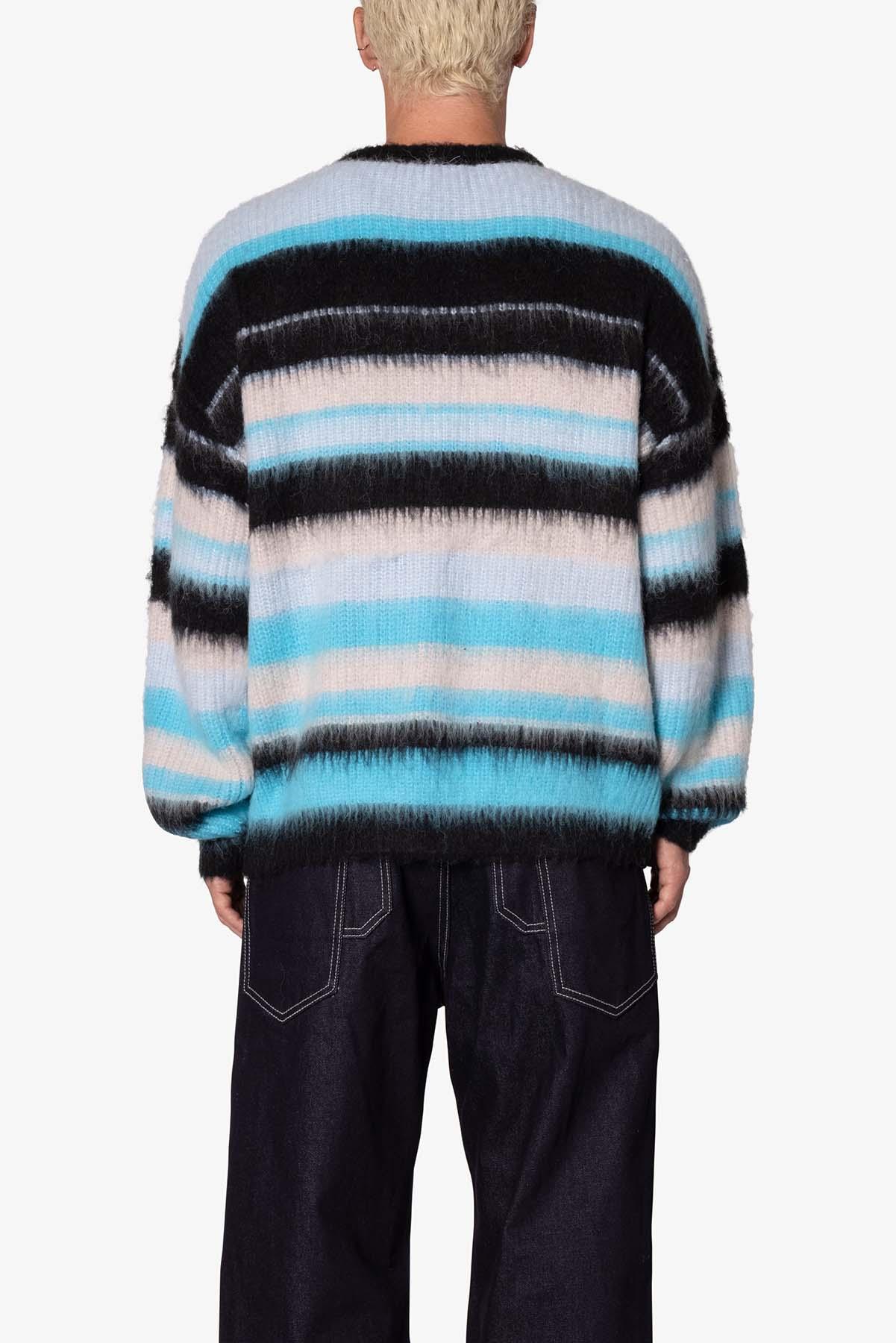 Oversized Water Striped Sweater - Blue Product Image