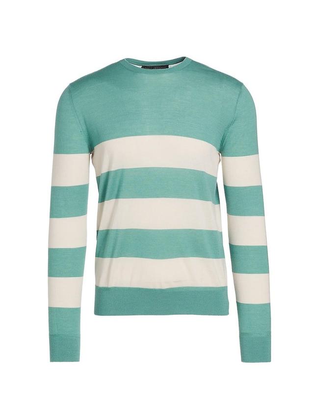 Mens Striped Cashmere & Silk-Blend Sweater Product Image