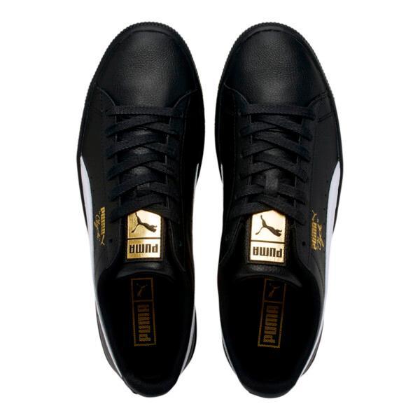 PUMA Clyde Core Foil Men's Sneakers in Black/White/Team Gold Product Image