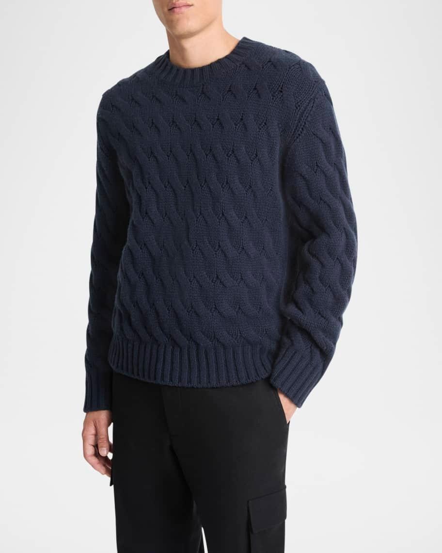 Mens Cable Wave Wool Sweater product image