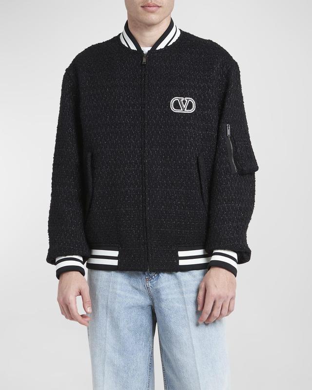 Mens Lurex Boucle Bomber Jacket Product Image