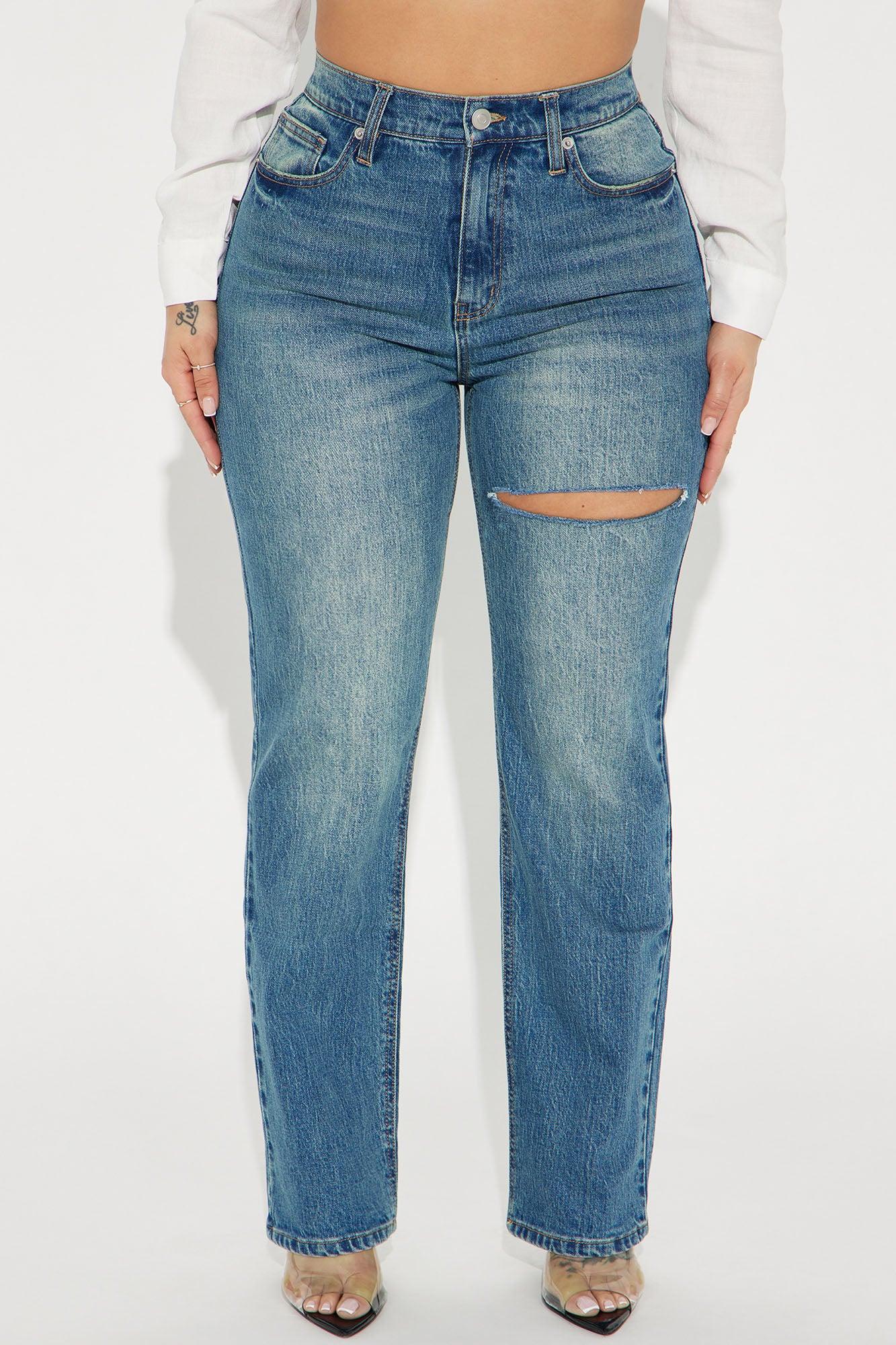 Off The Handle Straight Leg Jeans - Medium Wash Product Image