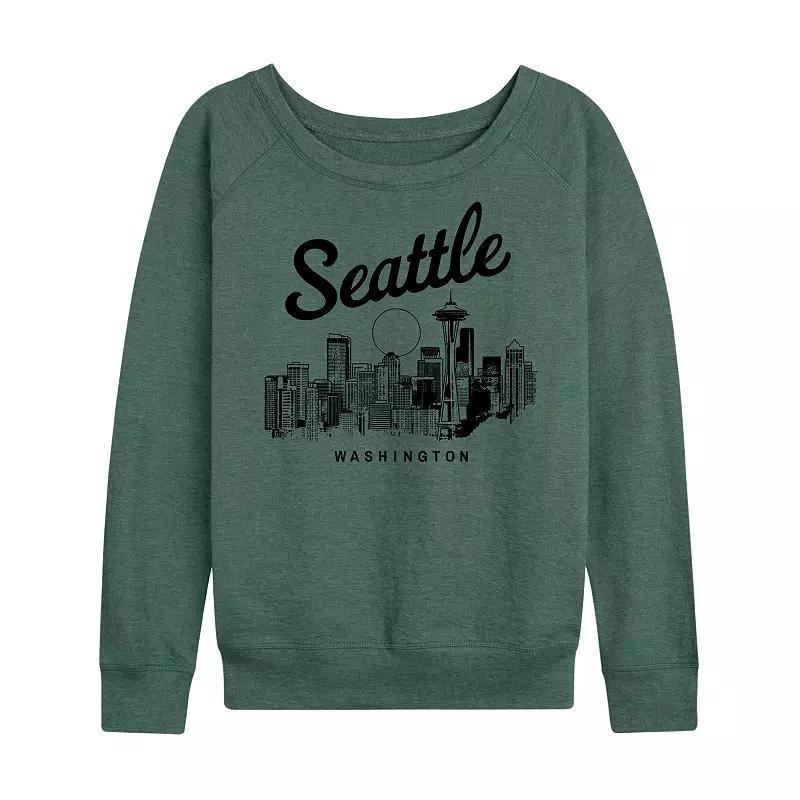 Womens Nope Not Today Tomorrow Slouchy Graphic Sweatshirt, Girls Grey Green Product Image