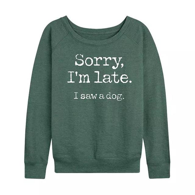 Womens I Saw A Dog Lightweight French Terry Sweatshirt Grey Green Product Image