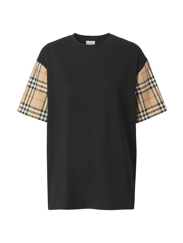 Womens Carrick Check Sleeve T-Shirt Product Image