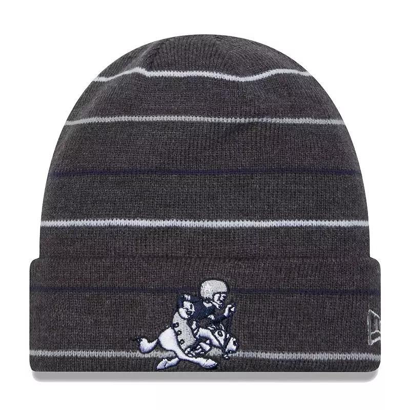 Mens Heather Charcoal Distressed Dallas Cowboys Throwback Rowed Cuffed Knit Hat Product Image