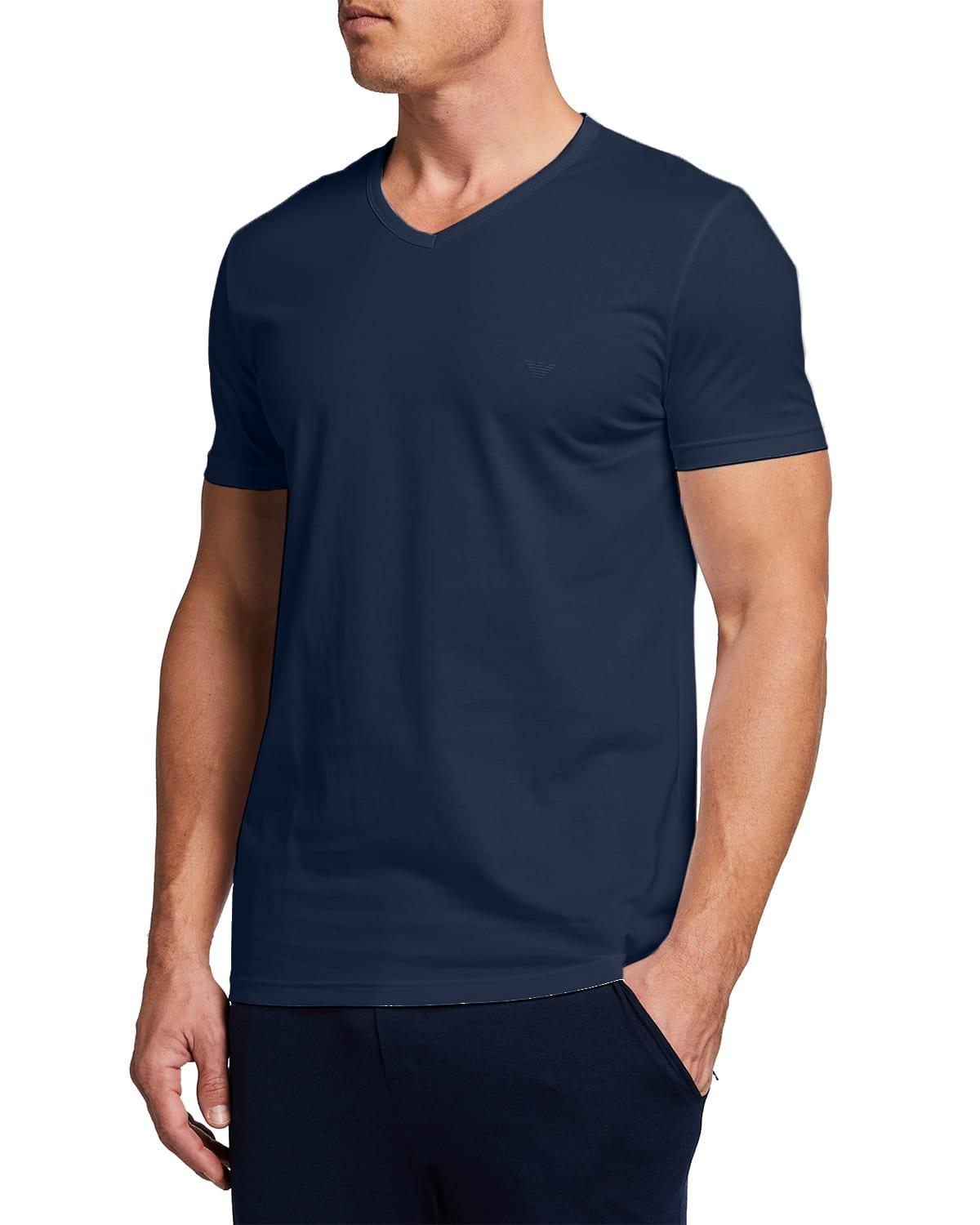 Mens Pure Cotton 3-Pack V-Neck T-Shirts Product Image