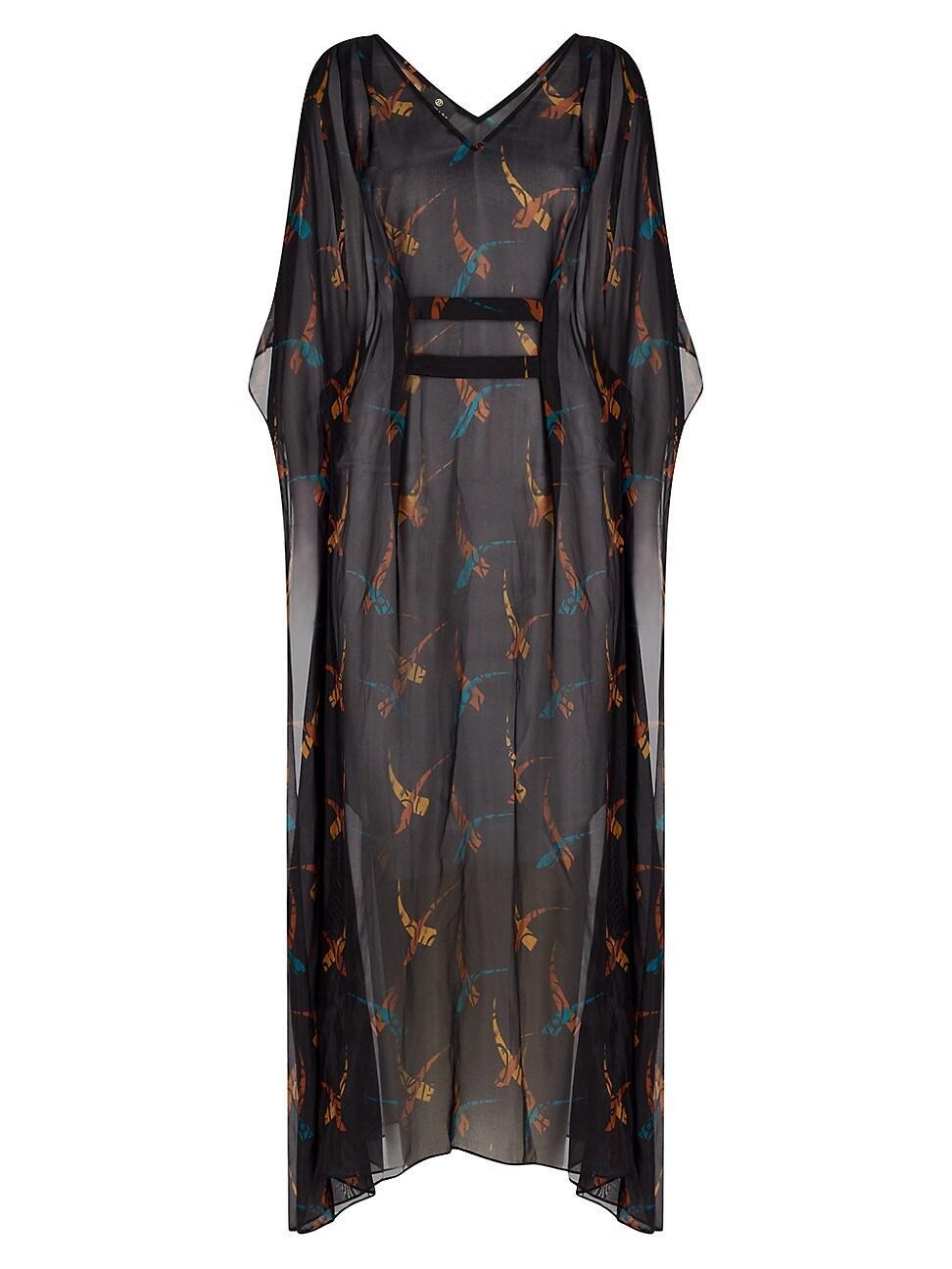 Womens Florence Abstract Silk-Blend Cover-Up Maxi Dress Product Image