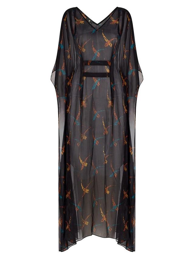 Womens Florence Abstract Silk-Blend Cover-Up Maxi Dress Product Image