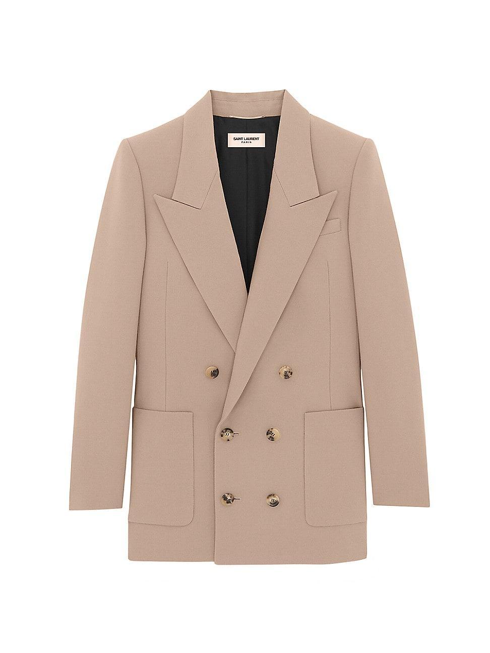 Womens Double-Breasted Blazer in Wool Gabardine Product Image