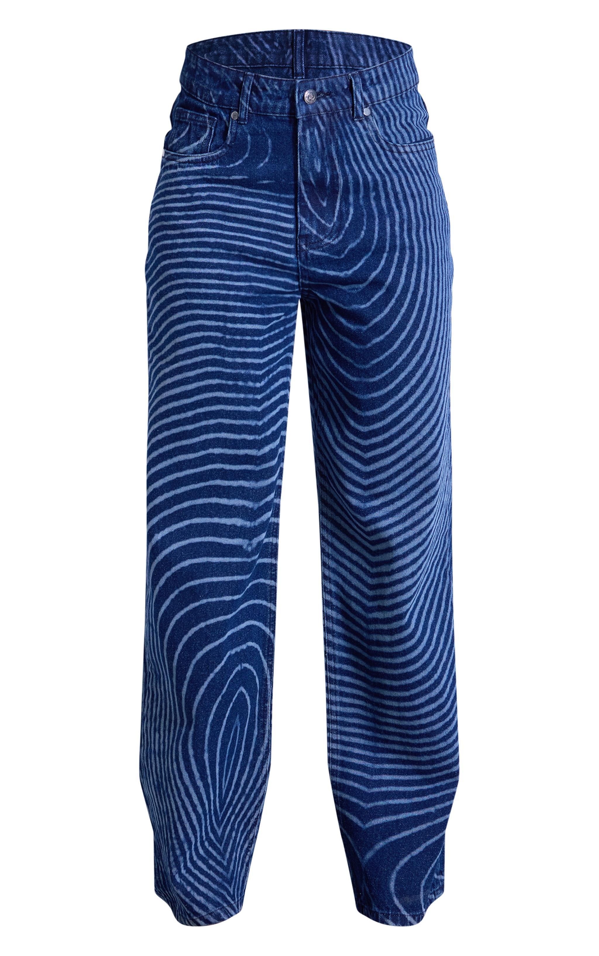 Indigo Lazer Swirl Print Jeans Product Image